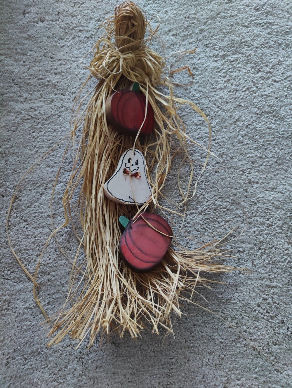 Rustic Orange Pumpkin and White Ghost Holiday Hanging Décor. Tis The Season!